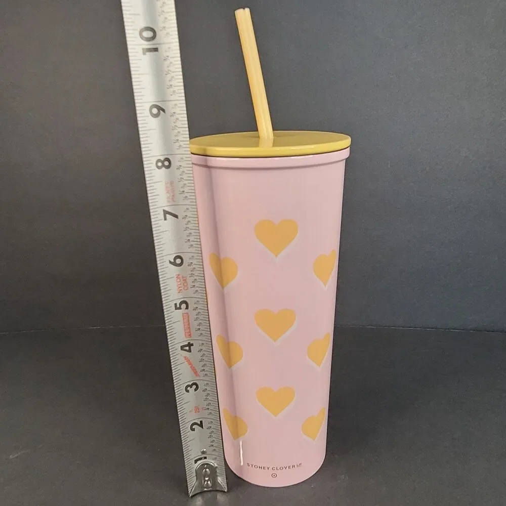 Stoney Clover Lane x Target Hearts Tumbler Stainless Steel 23oz Pink Yellow Lid